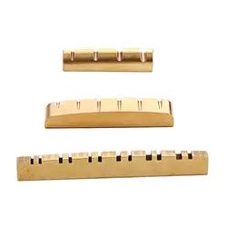 4/6/12 Brass String Nut Pre Slotted Guitar Bridge Saddle Nut for Electric Guitar Acoustic Guitar Bass Guitar Replacement Parts