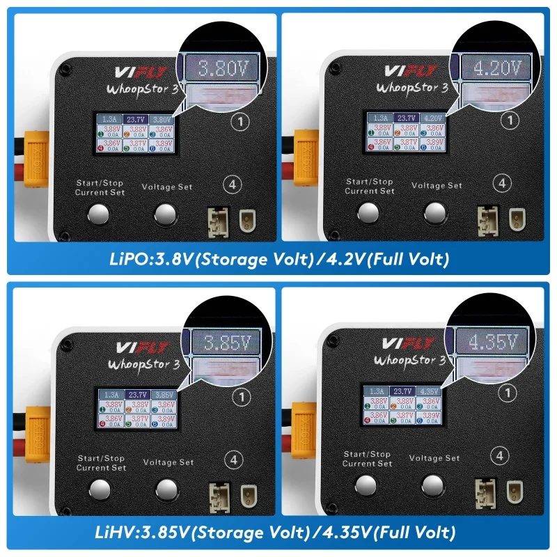 Новинка VIFLY WhoopStor 3 V3 6 портов 1S LIPO зарядное устройство разрядник функция хранения для FPV Tinywhoop 4,2 в 4,35 в BT2.0 PH2.0