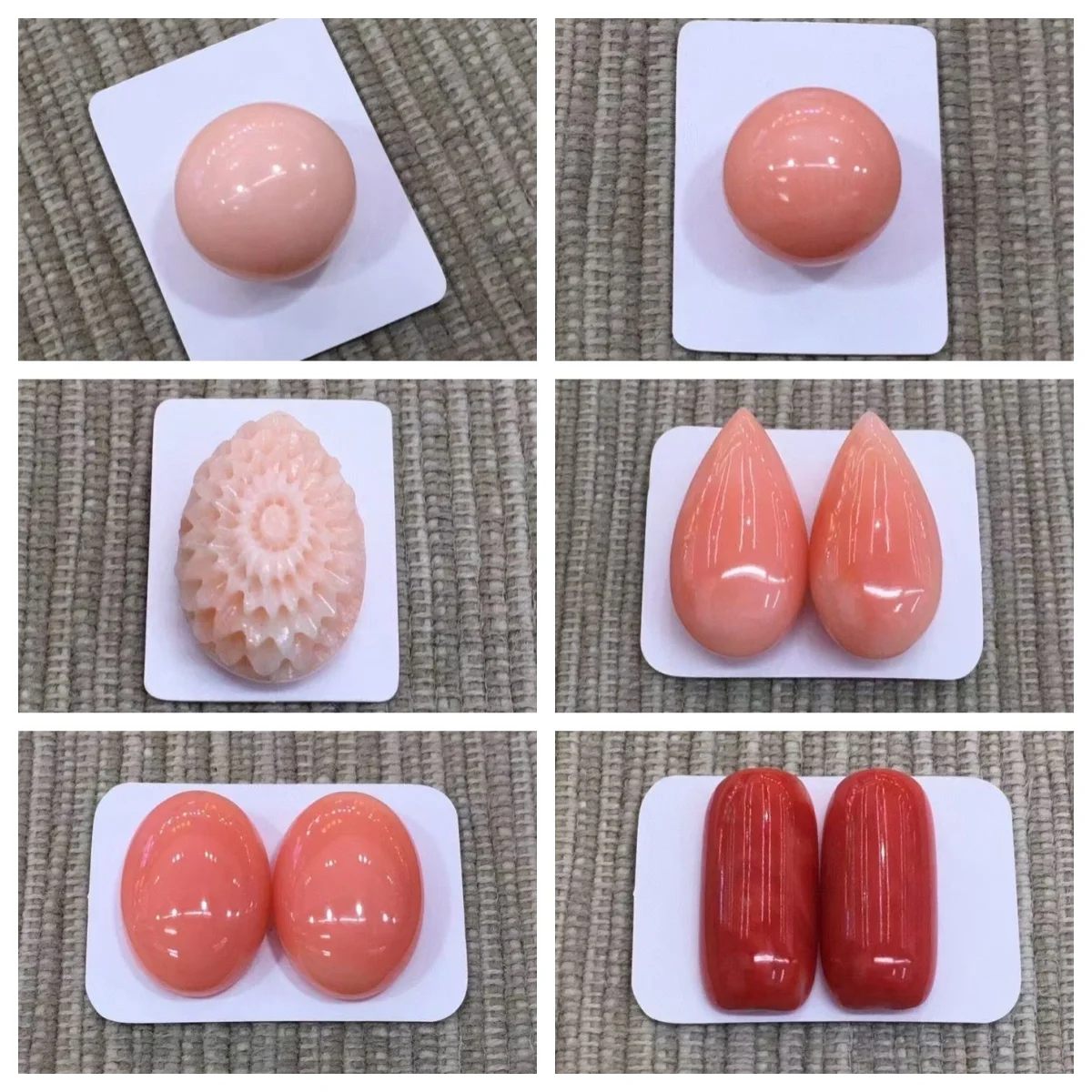 1pcs/lot Selected high-quality natural coral ring surface semicircle Half holes drop rectangle In perfect condition