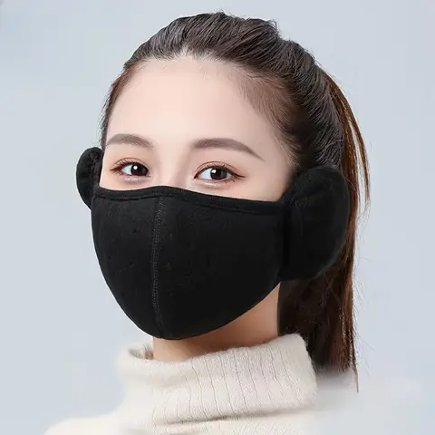 Windproof Cold Proof Face Mask Winter Warm, 3D Fleece Half Face Cover for Motorcycle Bicycle Riding, Breathable Earmuff Mask for Men Women