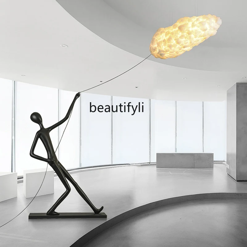 

Cloud Lamp Humanoid Art Floor Lamp Hotel Mall Light Luxury Sculpture Decoration Big Decorations