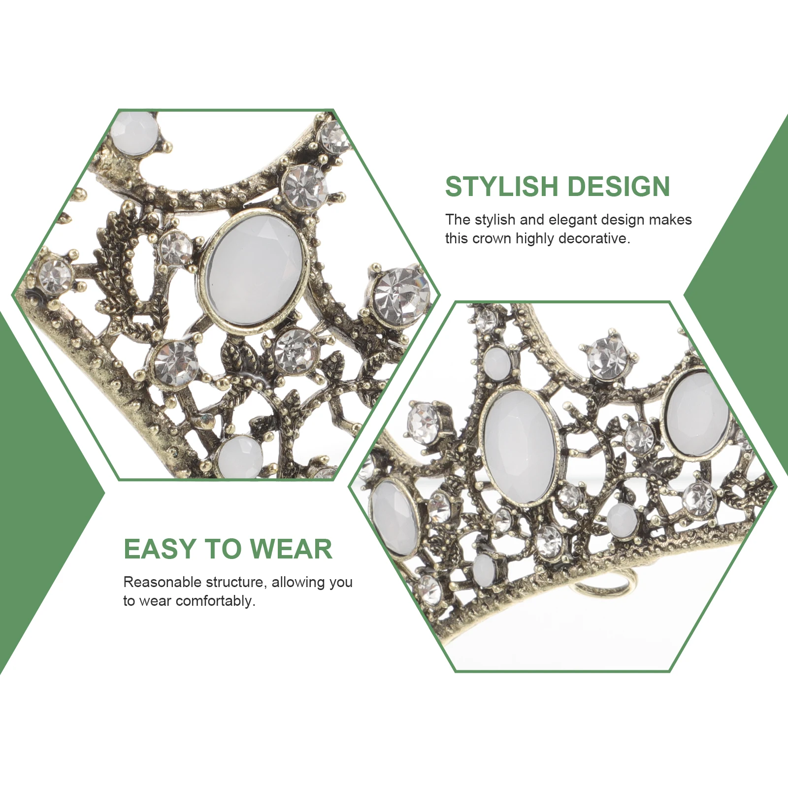 

Винтажная свадебная тиара со стразами в стиле барокко, хрустальная корона, элегантный головной убор для невесты, помолвка, женская тиара