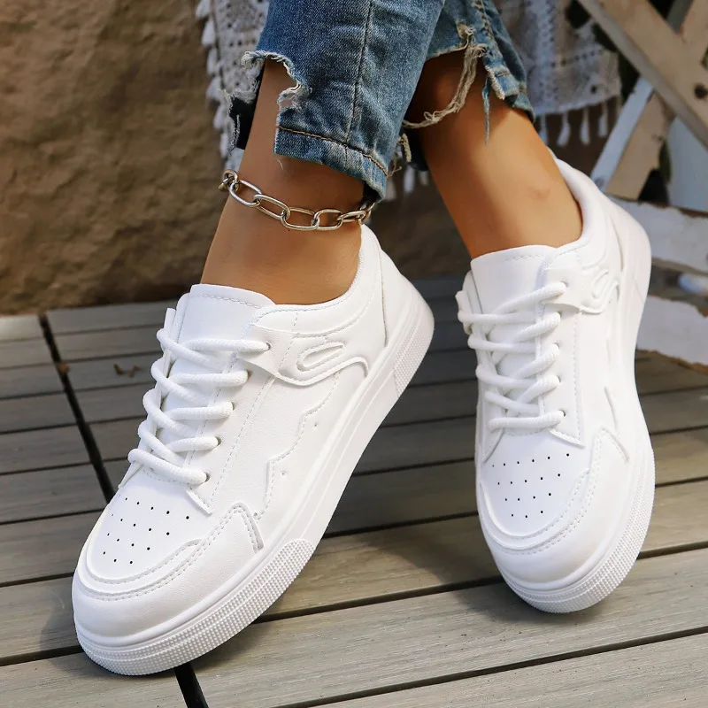 

Повседневные кроссовки, осенние новые туфли с круглым носком, на шнуровке спереди, на мягкой подошве, нескользящие износостойкие одинарные туфли на плоской подошве