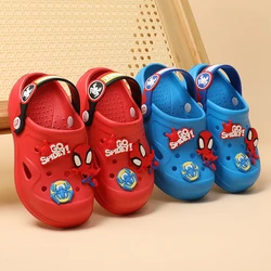 Disney pantofola con foro per bambini estate ragazzo moda cartone animato sandali Spiderman scarpe da spiaggia per bambini fondo morbido pantofola da casa per bambini