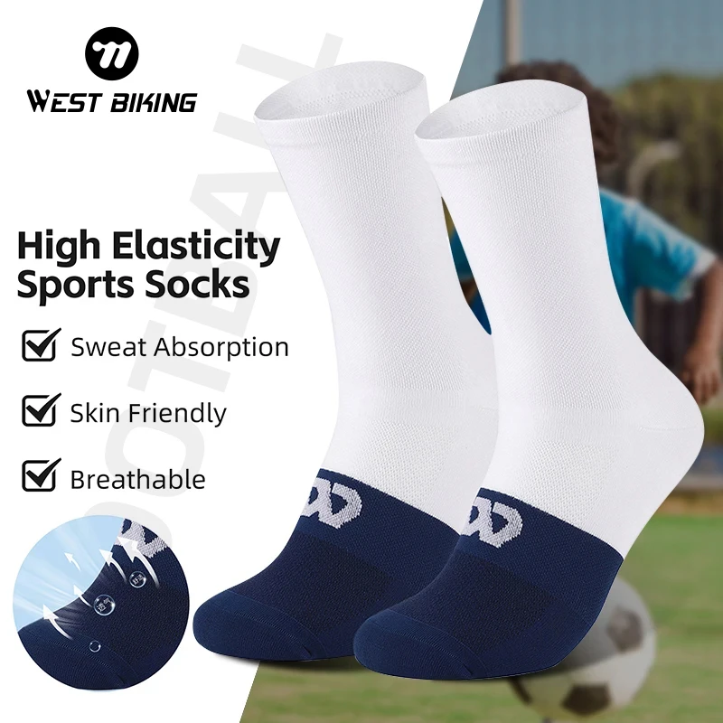 WEST BIKING Cycling Socks High Quality Compression Bike Socks Football Running Outdoor Sports Socks Elastic Non-slip Bike Socks