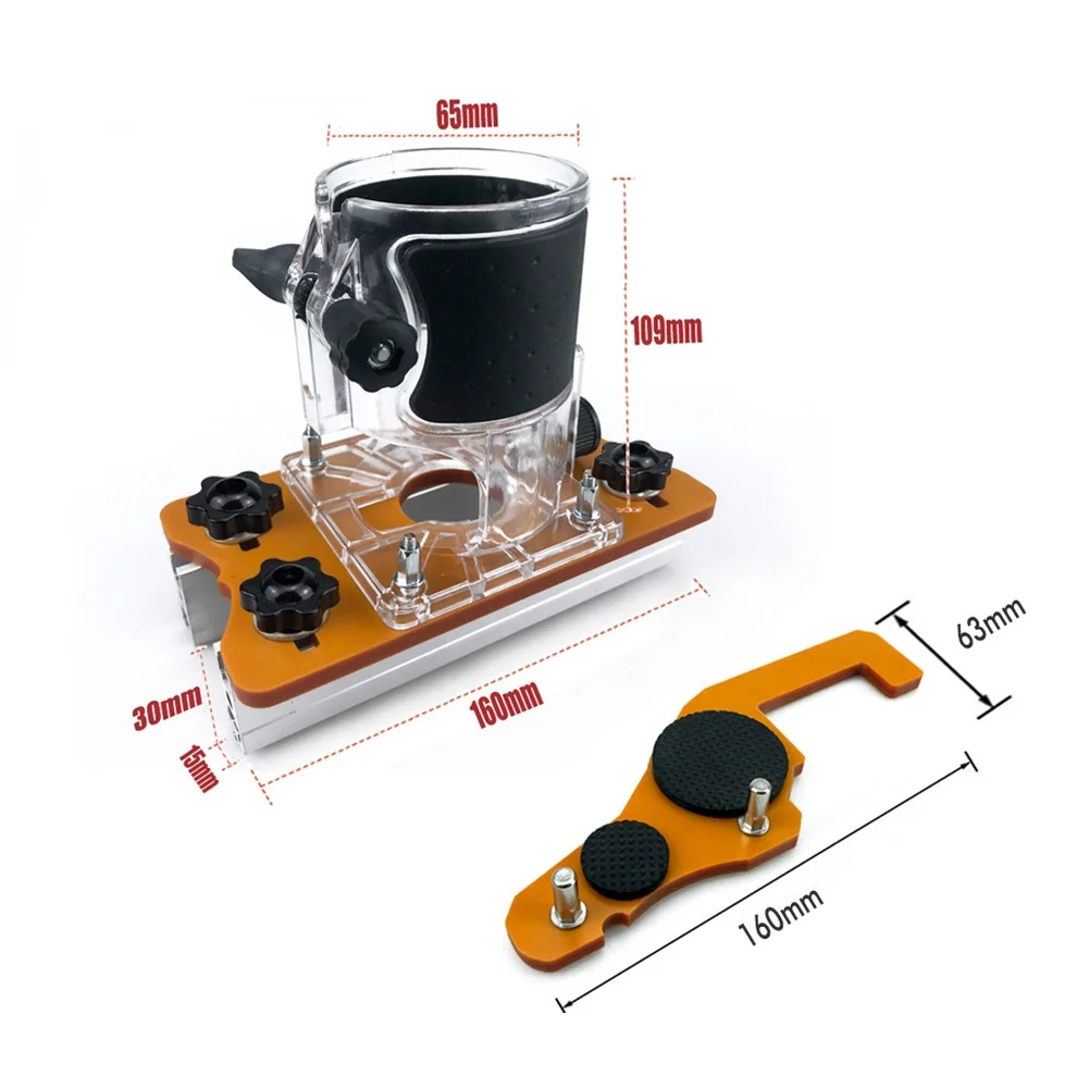 Lightweight Portable Router Base Tool Tooling Carpentry Tool 160*63mm Slotting Bracket Compact Size For Easy Handling