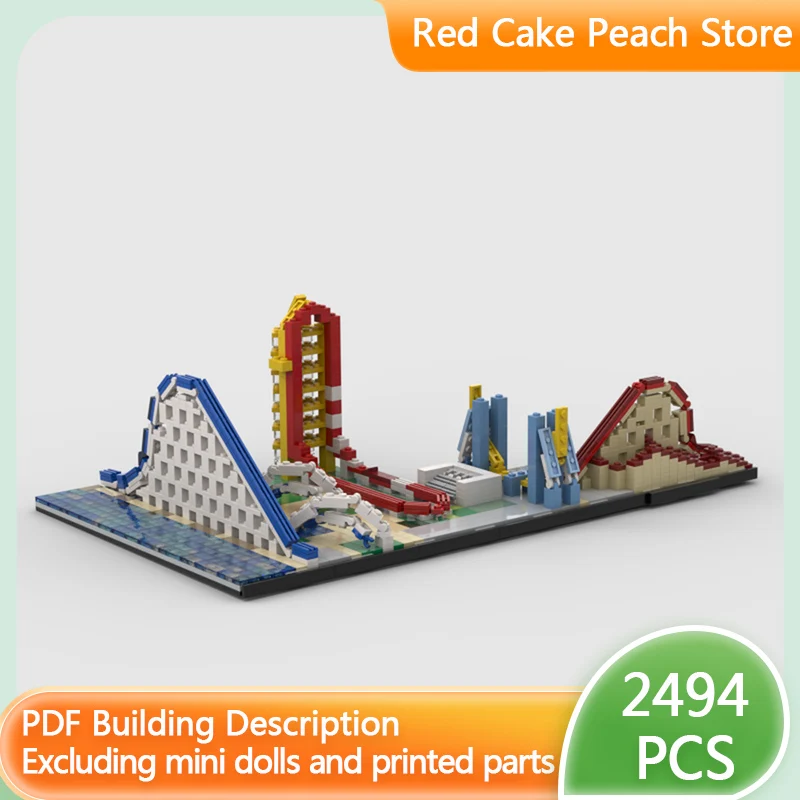 

City Street View Model MOC Building Bricks Cedar Point Skyline Modular Technology Children Holiday Gifts Assemble Toys Suit