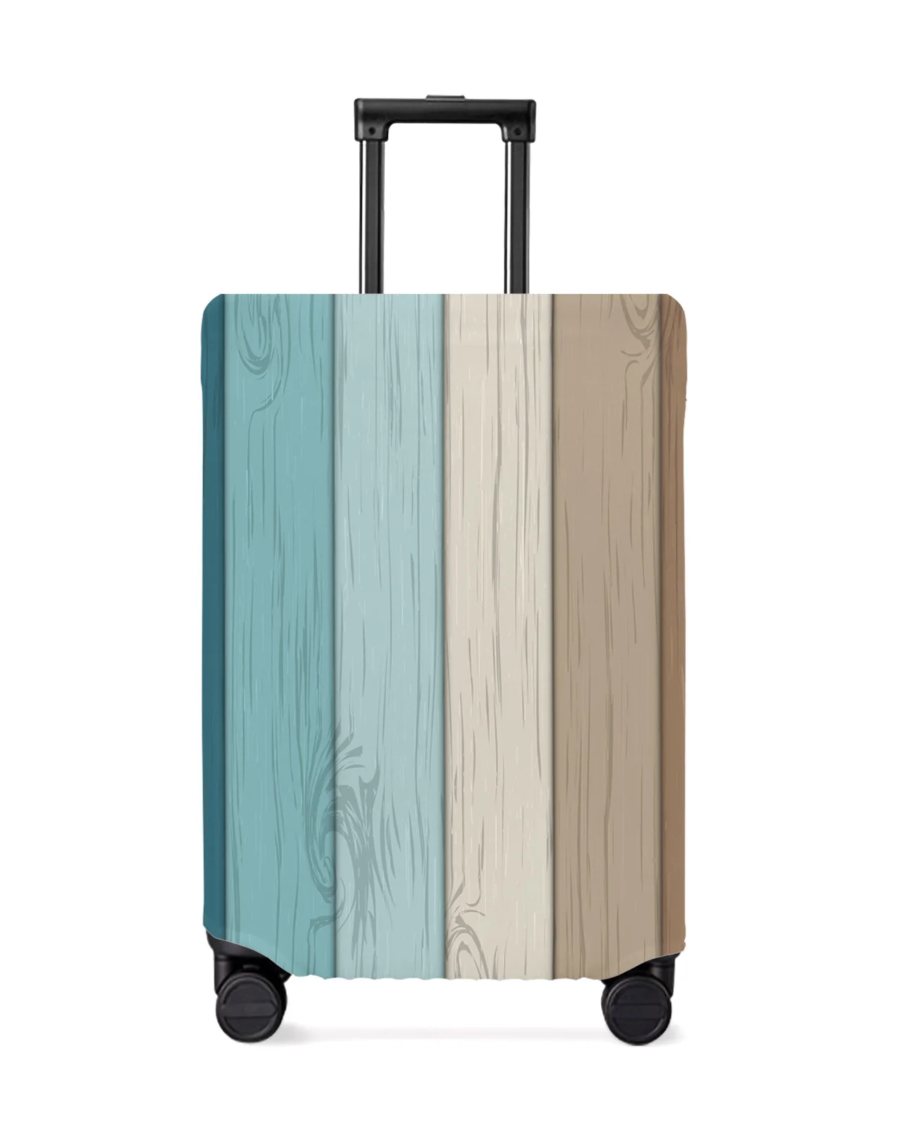 

Vintage Blue Green Brown Gradient Wood Grain Luggage Cover Stretch Baggage Dust Cover for 18-32 Inch Travel Suitcase Case