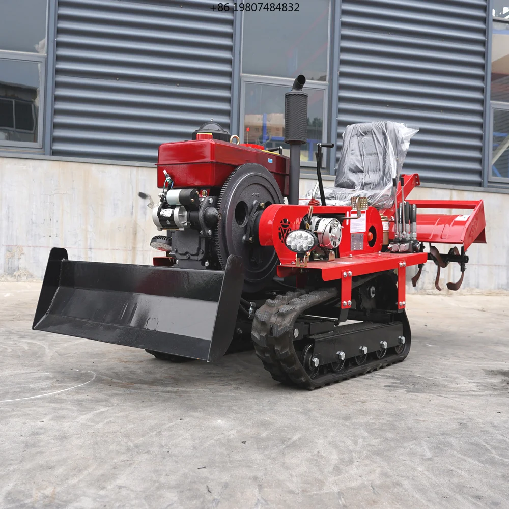 Factory Supply Hot Selling Farm Mini Crawler Tractors, Agriculture Cultivator Rotary Tiller, Aliexpress Hot