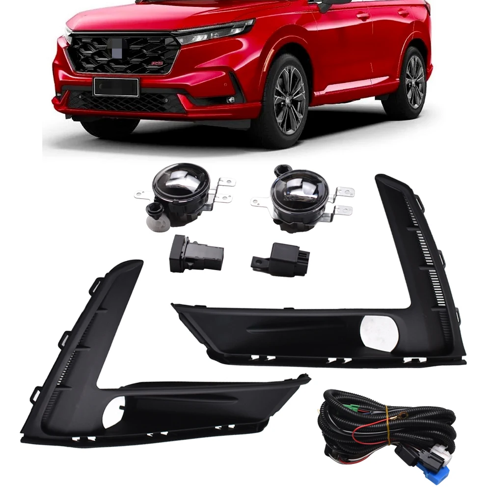 

Bumper LED Fog Light Set For Honda CRV CR-V 2023-2024 w/Bulb Switch Wire Bezel