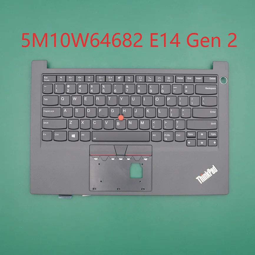 

Keyboard Palmrest Top cover USA English Black Backlight Fingerprint for ThinkPad E14 Gen 2 20T6 20T7 5M10W64682 NEW