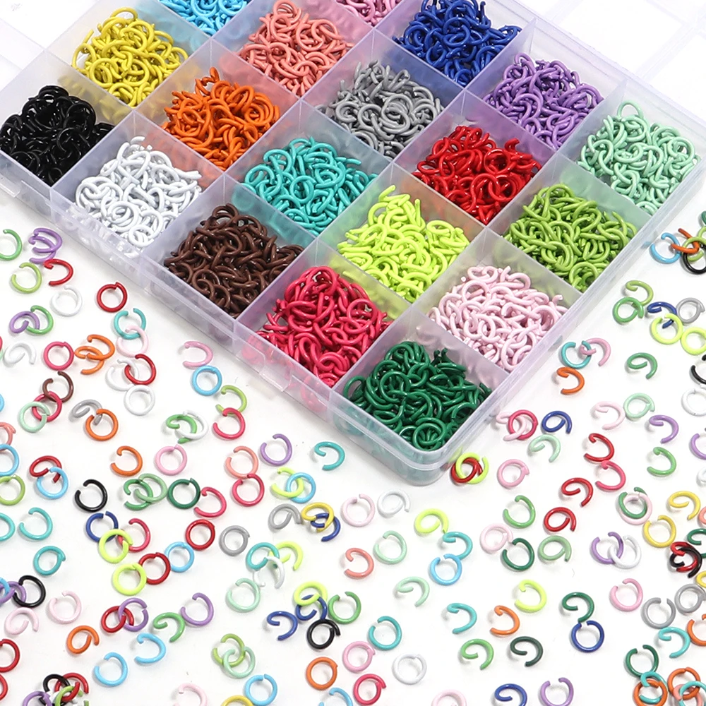 

100Pcs 8mm Colorful Iron Split Ring Open Single Loops Jump Rings for Jewelry Making Chain Connector DIY Necklace Accessories