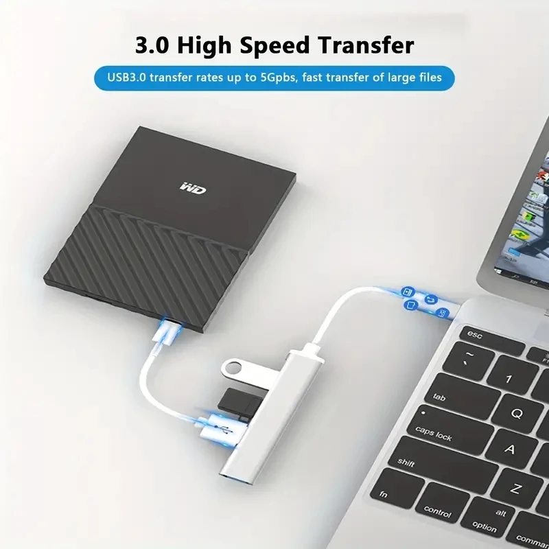 4 Port USB C Hub OTG Adapter Docking Station Type C Splitter Extender Untuk Macbook Pro Air PC Laptop Komputer Ponsel