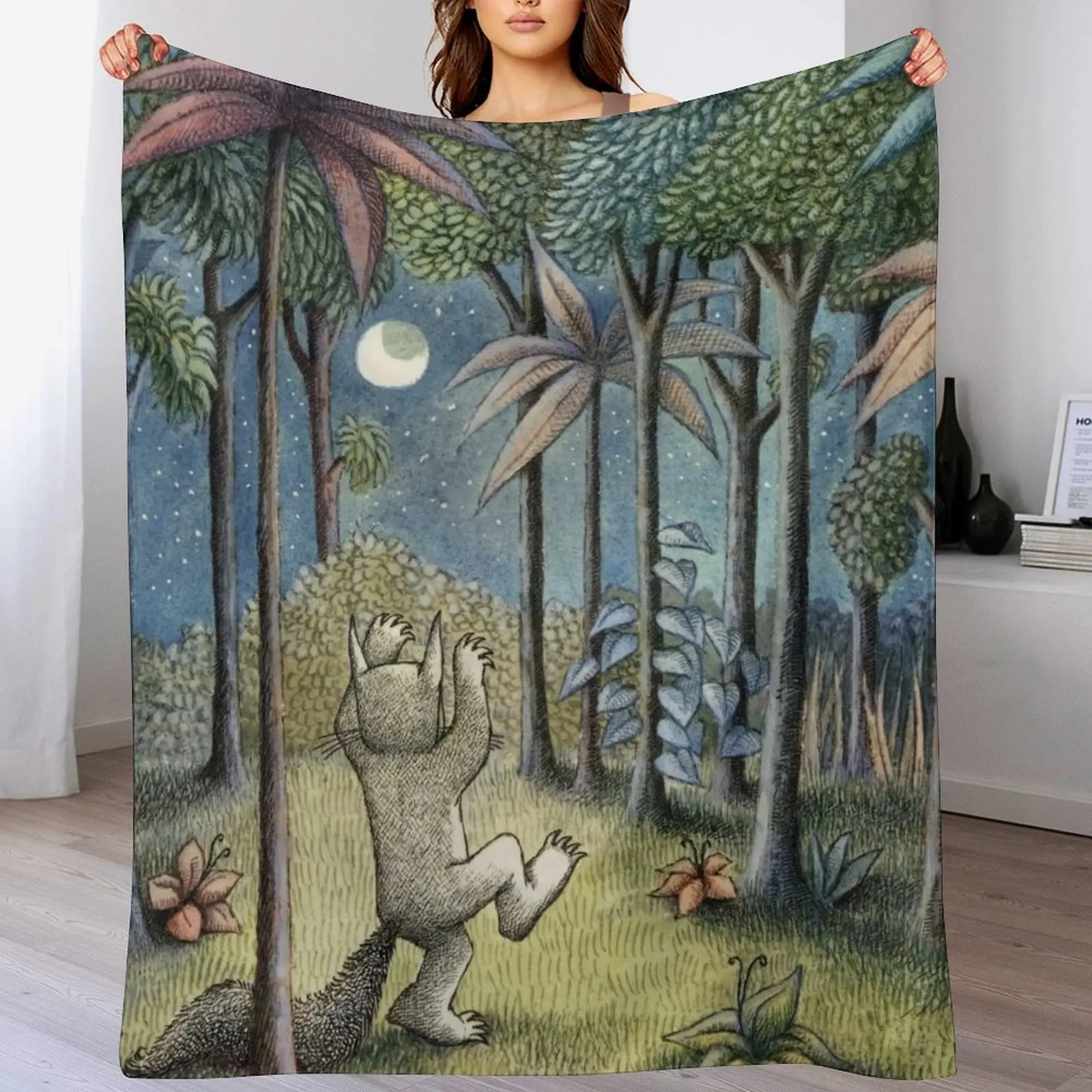 

Maurice Sendak Throw Blanket Stain Resistant Cozy Warm Blanket