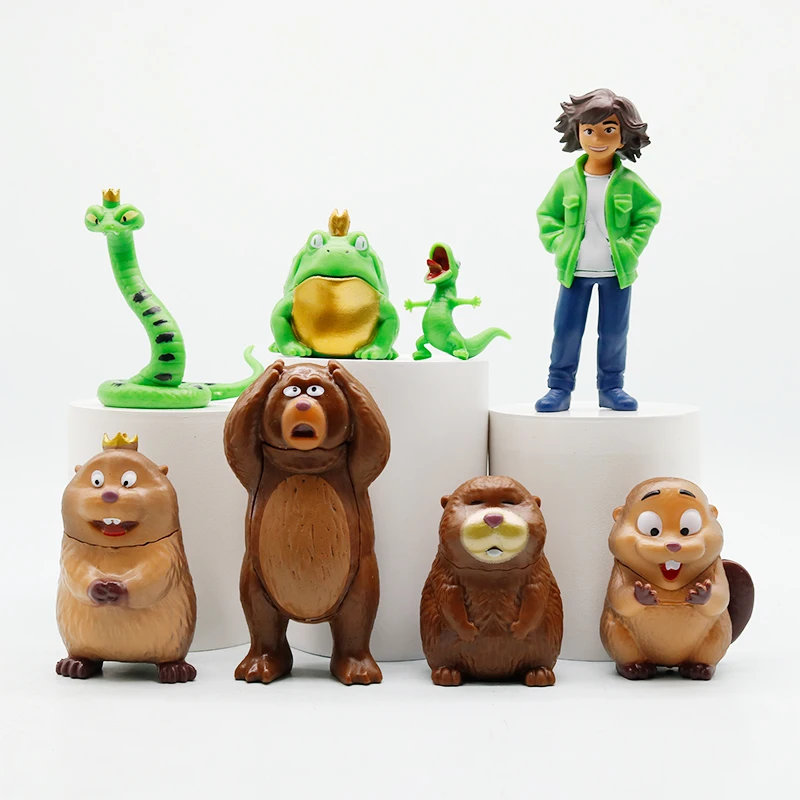 アニメフィギュア ビーバー変身 8個入り ハンドヘルド周囲景観人形モデル ブラインドボックスとバッグ 取り外し可能な楽しいおもちゃ
