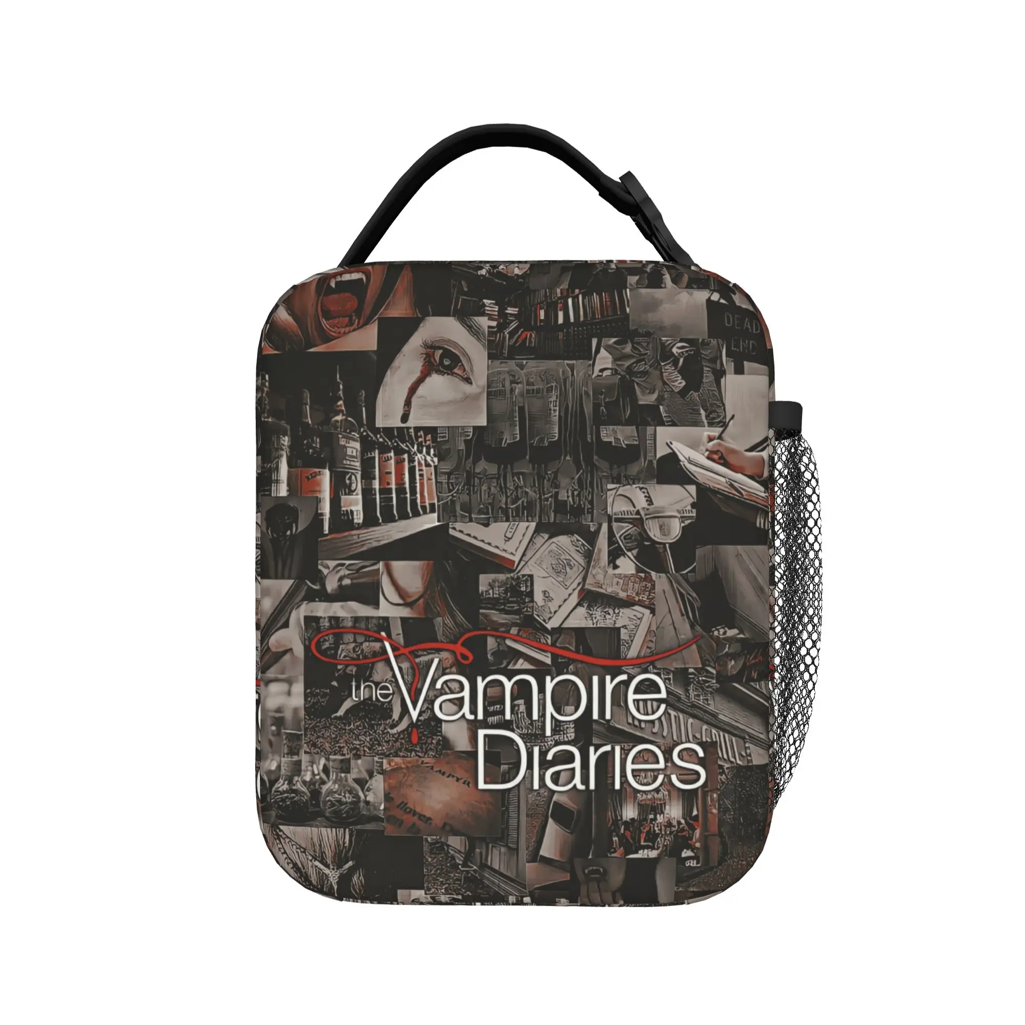 Vintage Grunge Portrait The Vampire Diaries Lunch Bag Picnic Lunch Box For Adult Thermal Lunch Bags Oxford Convenient Cooler Bag