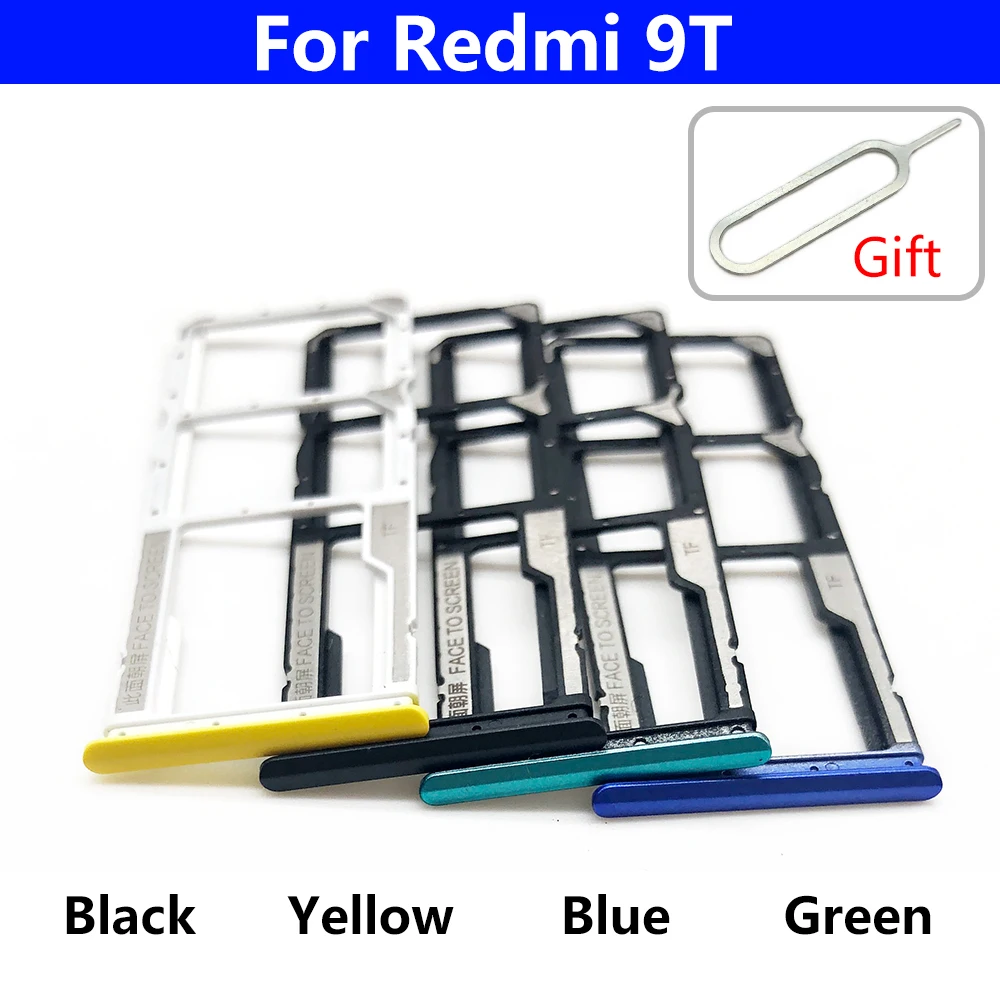 Sim&CD Card Tray For Xiaomi Redmi 9A 9C 9T SIM Card Tray Slot Holder Adapter Socket With Pin Smartphone Replacement Parts