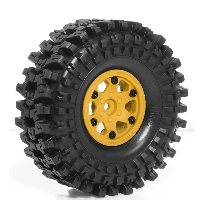 A45F-4PCS البلاستيك محور عجلات 1.9 بوصة المطاط الصخور الإطارات عجلة الإطارات ل 1:10 RC الزاحف سيارة محوري SCX10 TRX4 #2