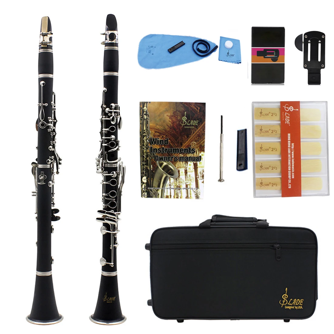 

IRIN 17 Key Clarinet Bb Flat Woodwind Instrument Bakelite Tube With Case Strap Cloth Accessory Set Clarinet Parts & Accessories