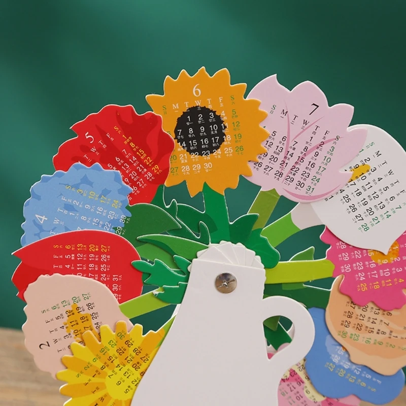 월간 계획 Dropship을 위한 접이식 꽃 뒤집기 꽃 스타일 달력
