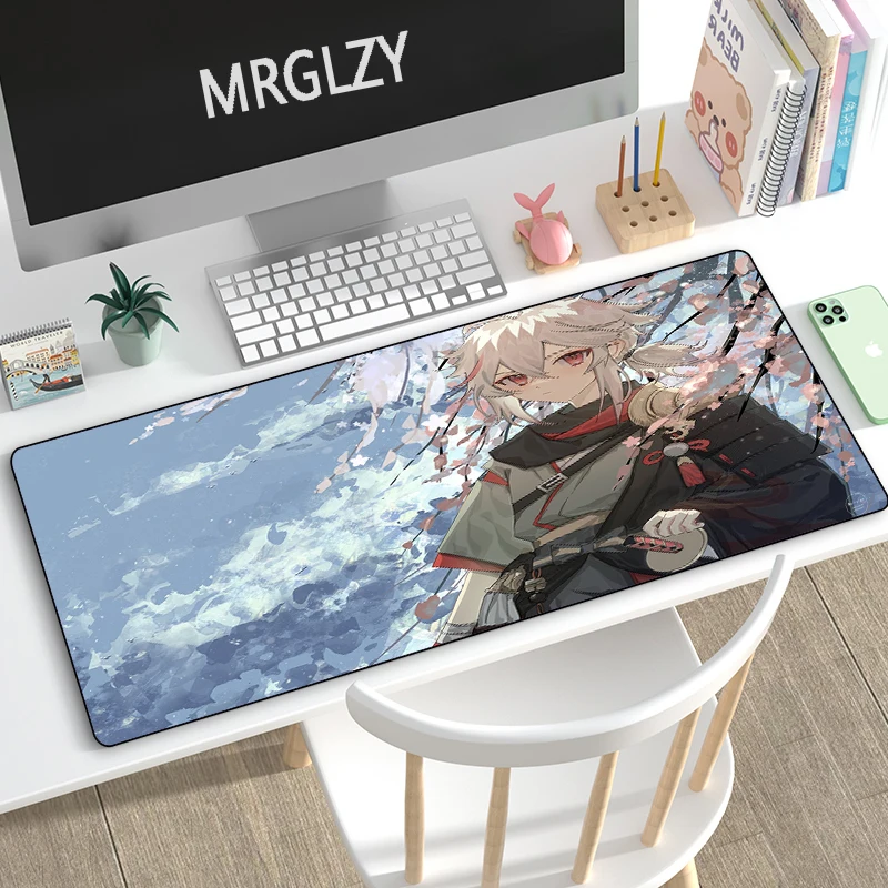 MRGLZY Anime Mouse Pad Rugs Genshin Impact Kazuha Gamer DeskMat Large Computer Gaming Peripheral Accessories MousePad Multi-size