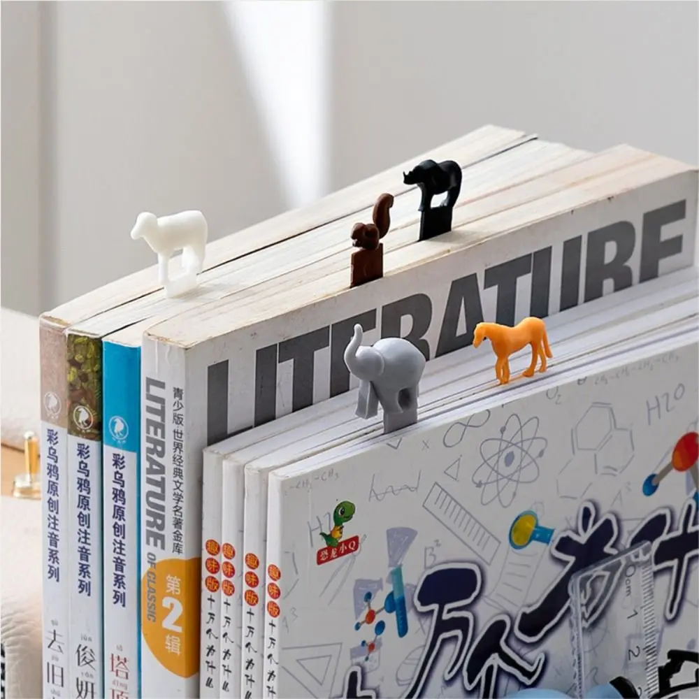 

5pcs/set Elephant Horse Dog 3D Animal Bookmarks Pagination Mark Animal Shaped Corner Page Marker Book Paginator Teachers