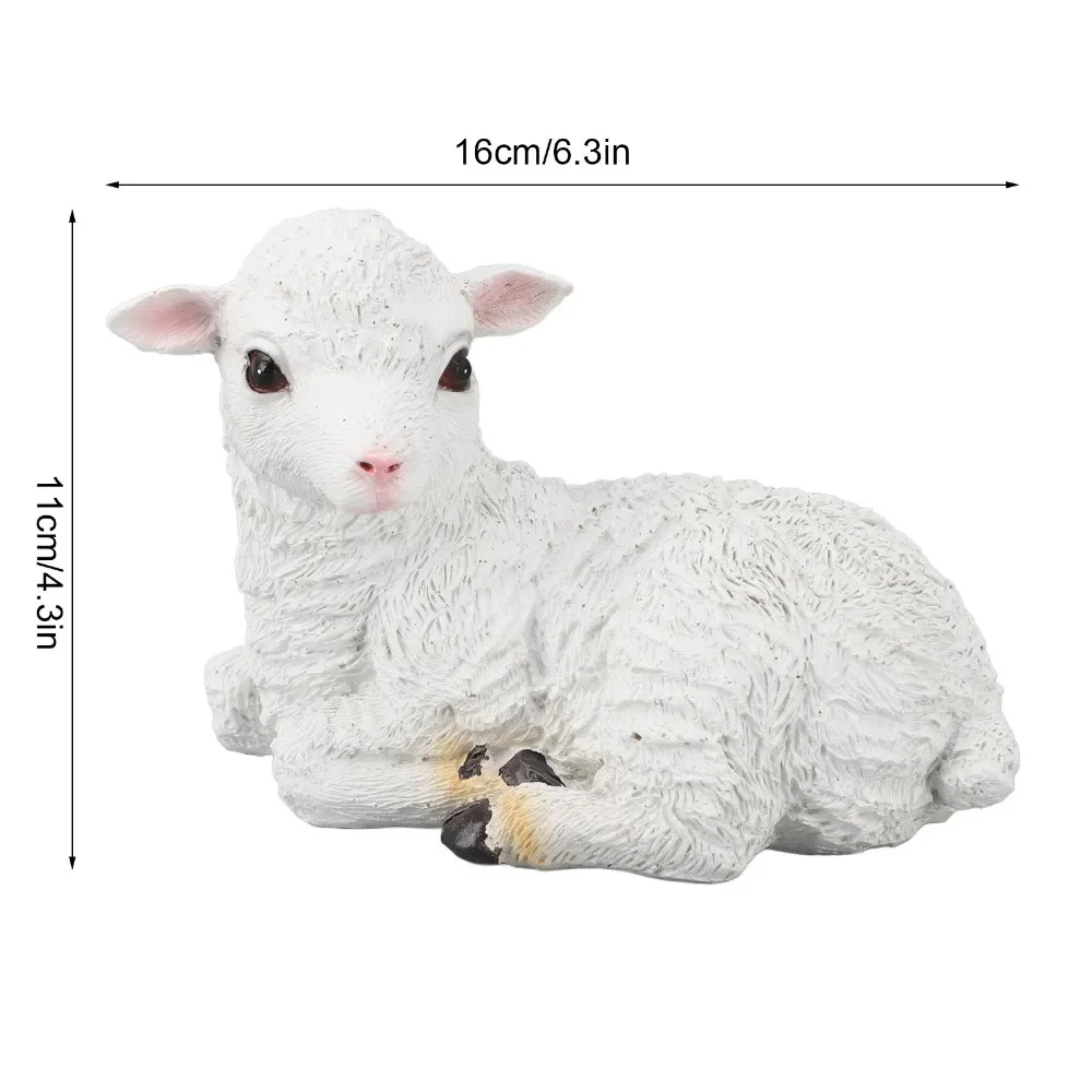 Sheep ornaments goat lamb resin garden ornaments small prone position Garden Supplies