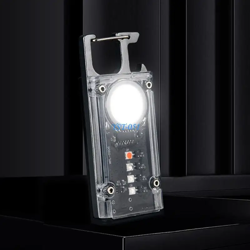 E15A LED Flashlight Keychain Light 500LM USB Rechargeable Camping Lamp Enduring