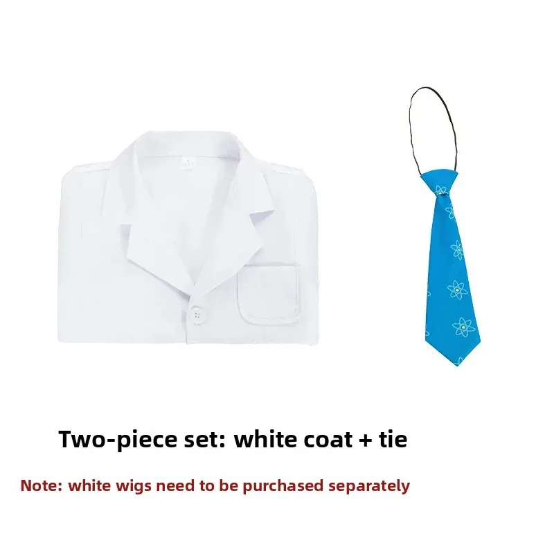 هالوين تأثيري أينشتاين عالم معطف المختبر الأبيض الأطفال مرحلة الأداء زي الرقص الحديث موحدة استخدام خاص الملابس