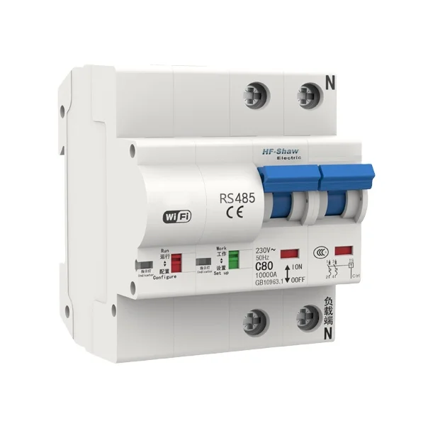 

High Quality WIFI RS485 4G Mini Circuit Breaker TCP IP Smart RCBO ELCB Air Earth Residual Current Leakage Metering MCB