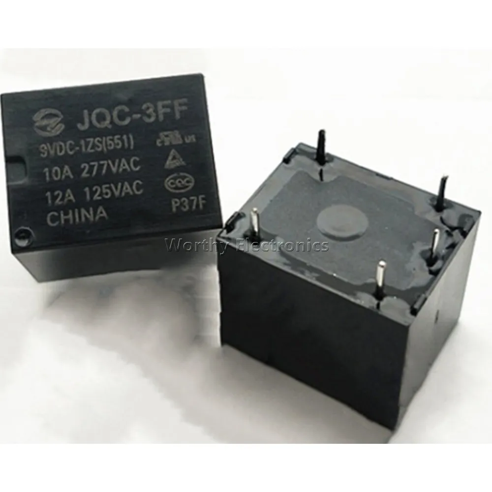 

Free Shipping 10PCS/LOT JQC-3FF 9VDC-1ZS 12A 9V 5PIN Relay 009-1ZS