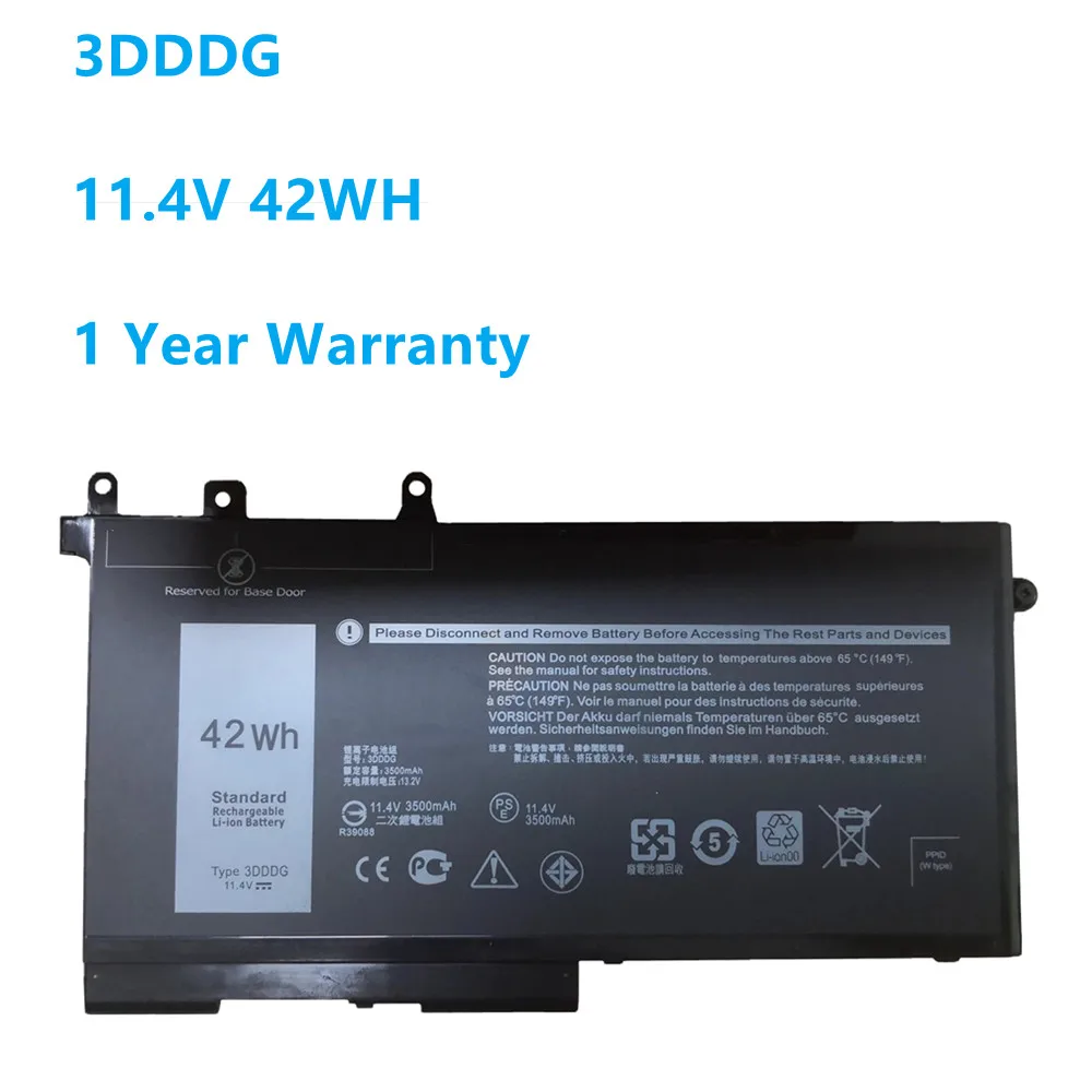 11.4V 42Wh New 3DDDG Battery For DELL Latitude E5280 E5480 E5580 E5290 E5490 E5491 E5591 E5495 P27S Series 080JT9 03VC9Y 00JWGP
