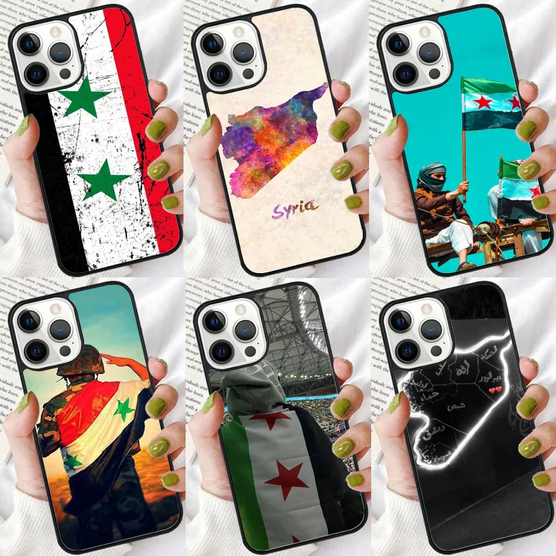 Syrian Syria Flag Phone Case For iphone SE2020 15 14 6 7 8 plus XR XS 11 12 13 Pro max Soft Bumper Shell Cover coque