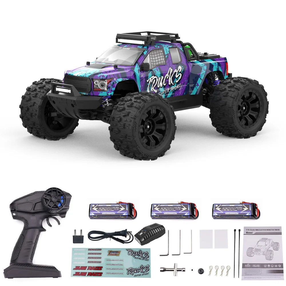 JIUSI PT14R 1/14 RC Auto 80 km/u Hoge Snelheid Off-road Racing 2.4G Afstandsbediening 4WD Borstelloze RC Truck 3S 35C 2200mAh