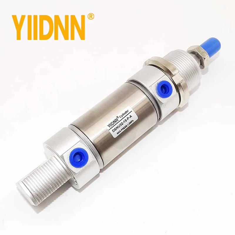 DSNU round mini stainless steel air pneumatic cylinder DSNU-10 12 16 20 Stroke 50-200mm DSNU20-50-P-A