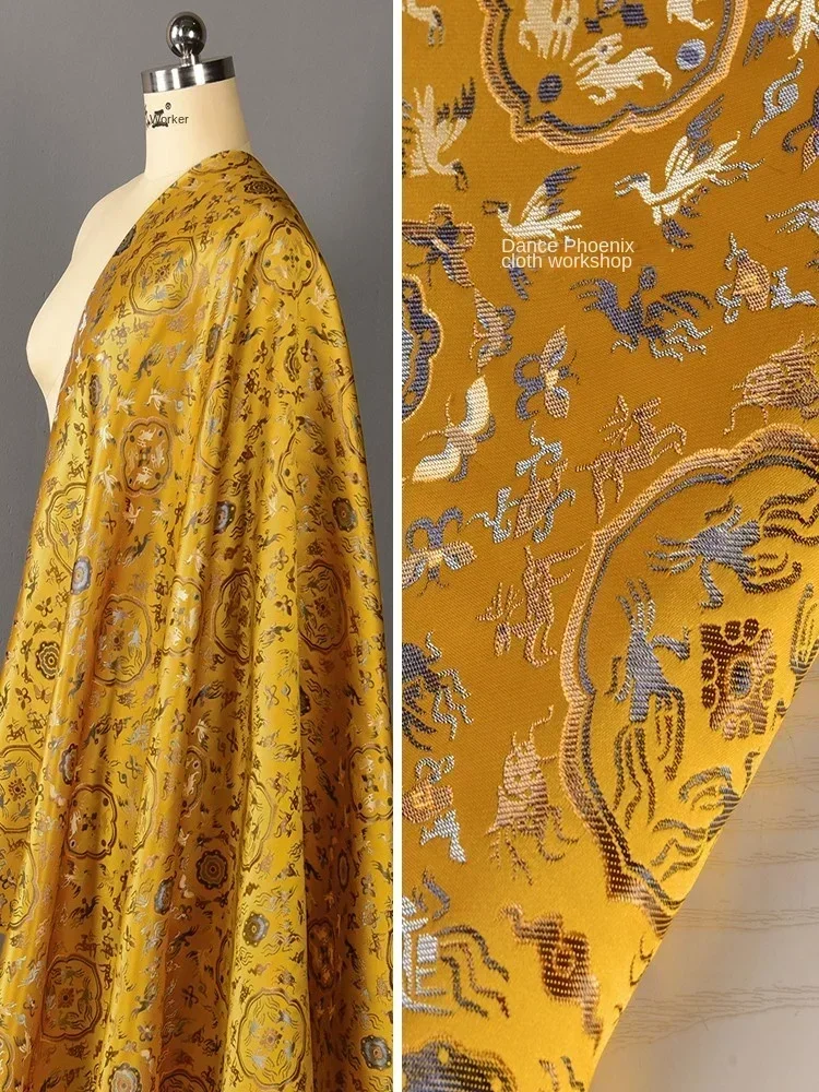 

Ткачество парчовой жаккардовой ткани Cheongsam Hanfu Изысканная верхняя одежда Ткань для шитья одежды Метры Материал «сделай сам»