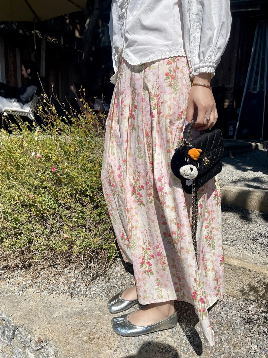 

Retro Floral Midi Skirt plus Size Women's Spring Summer New Style Elegant Loose Slimming Pleated Skirt Casual High Waist A-Li...