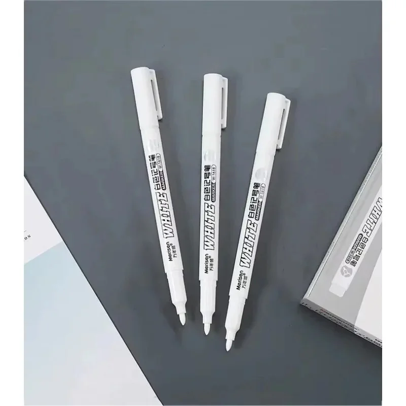 2-12pcs Permanent White Marker Pens Quick Dry Ink Durable Nib For Art Crafting Rock Painting Glass Metal Wood Marking
