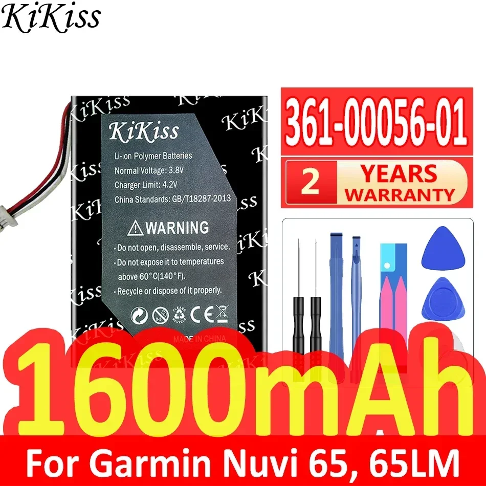 

Аккумулятор KiKiss 61-00056-01 610005601 1600 мАч для Garmin 010-01211-01 Nuvi 65 65LM 65LM 6"