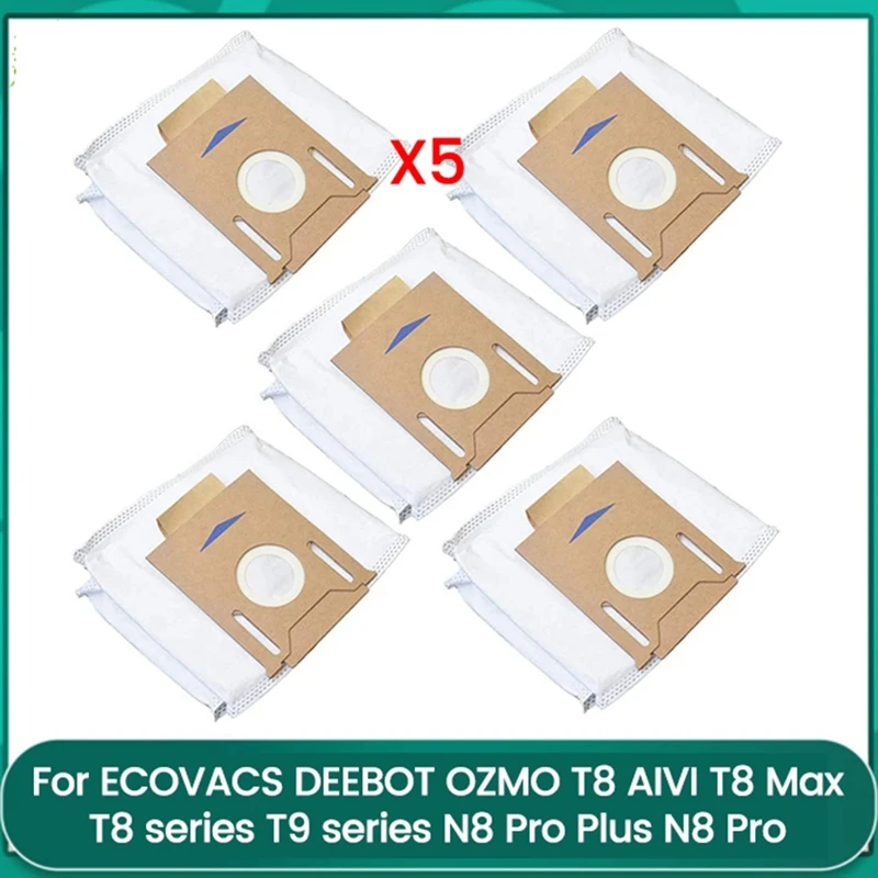 

5PCS Dust Bag For Ecovacs Deebot Ozmo T8, T8+, T8 AIVI, N8 Pro Plus,N8 Pro, T9 AIVI T9 PRO Vacuum Cleaner Bags