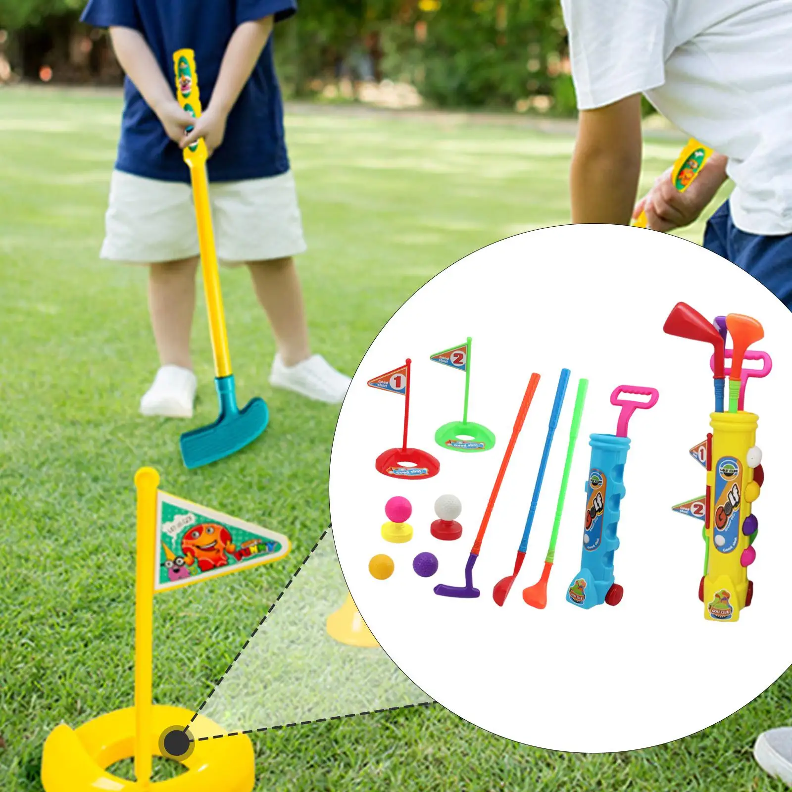

12x Kids Golf Game Play Set with Balls Golf Club for Aged 6 7 8 9 Year Olds
