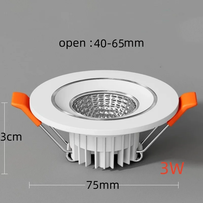Mini cabinet COB spotlight ultra-thin 3CM height, 40-65mm perforated spotlight bedroom ceiling light wine cabinet light