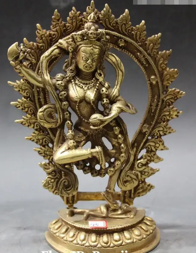 Tibet Buddhism  Stand Vajrayogini Vajravarahi Buddha Hold Faqi Statue