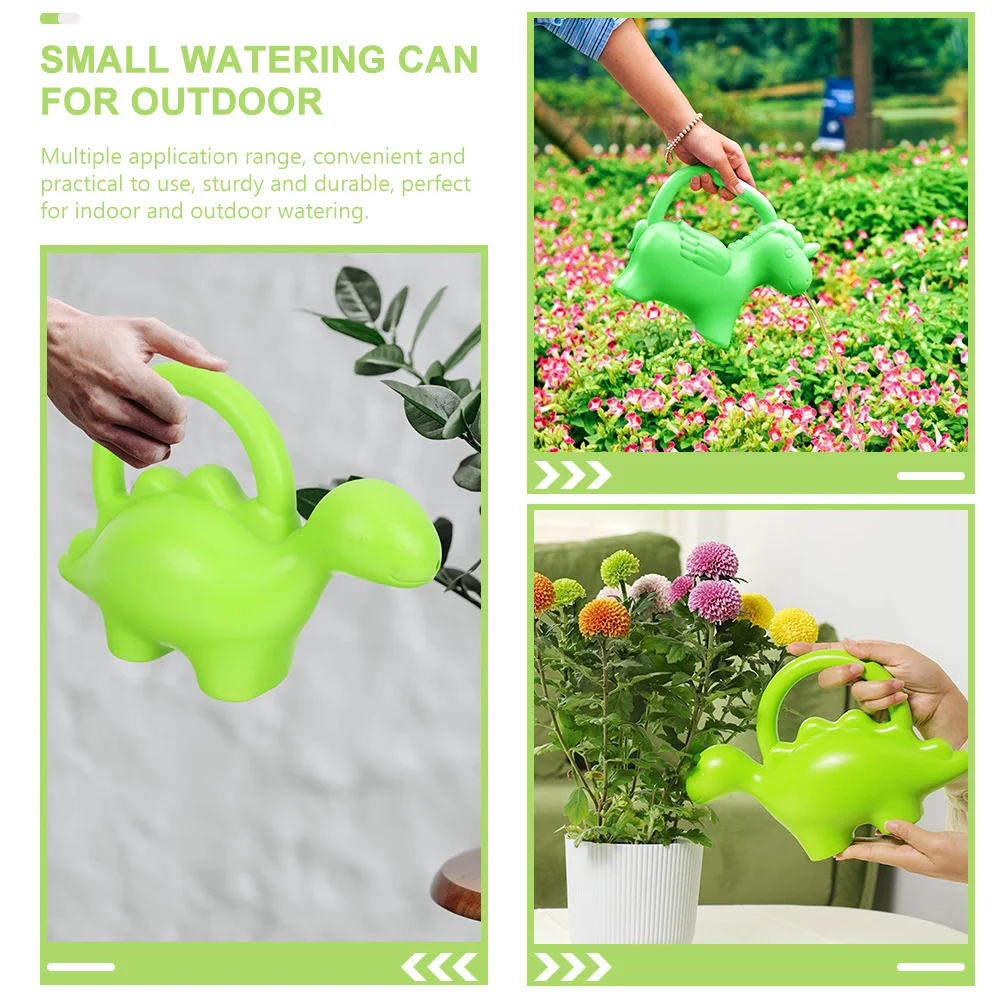 2 szt. Małe konewki ogrodowe w kształcie kreskówkowych dinozaurów i jednorożców, przenośne plastikowe konewki do podlewania roślin sukulentów, do użytku wewnątrz i na zewnątrz.