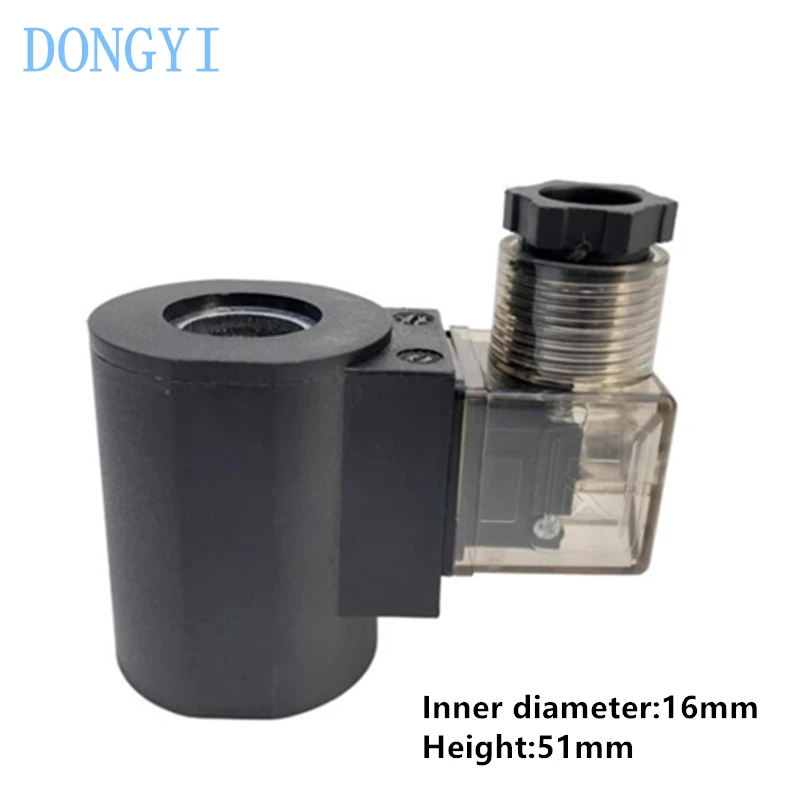 Cartridge Valve Hydraulic Solenoid Coil Inner Hole 16mm Height 51mm AC220V AC110V AC24V DC24V DC12V DC60V DC72V