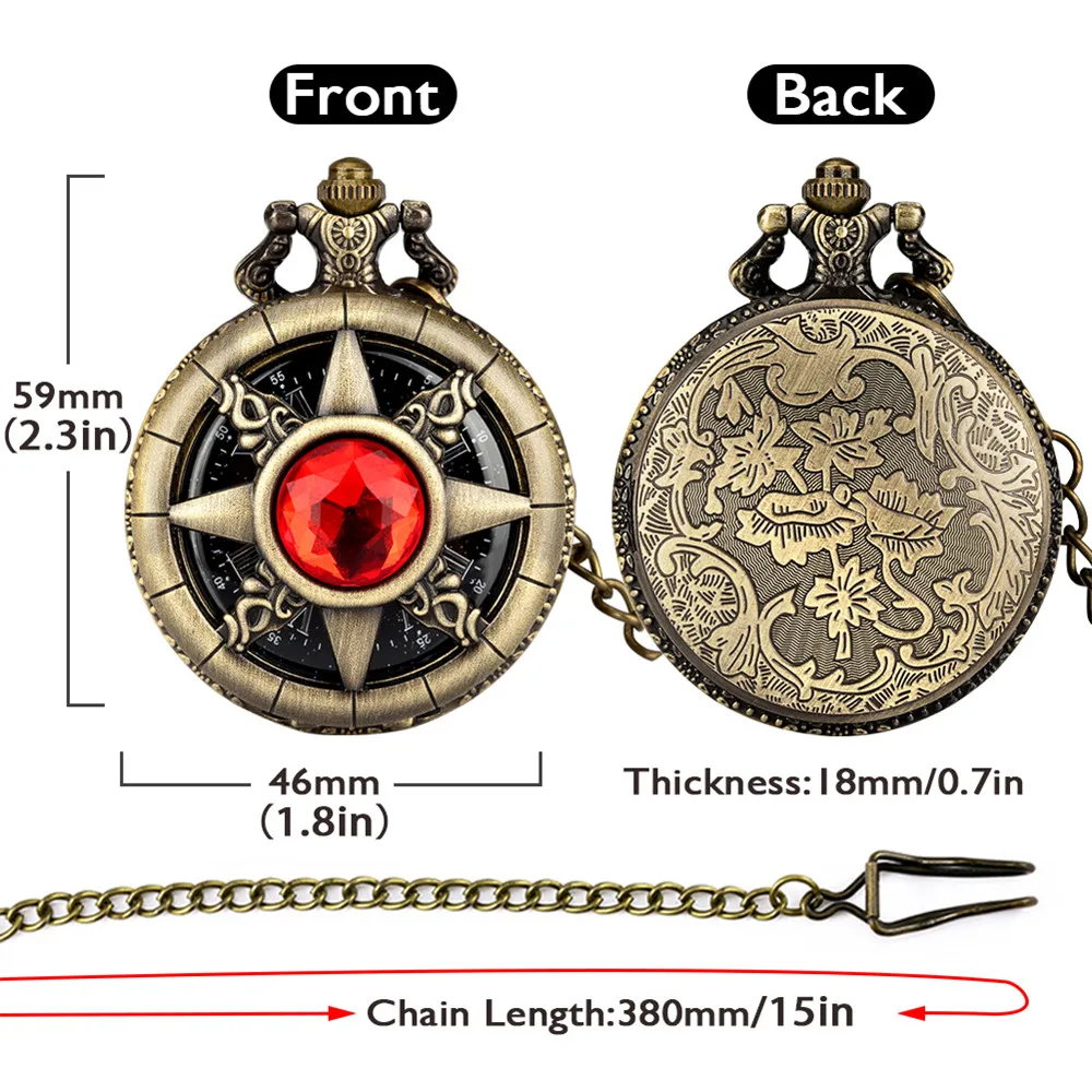 Starry Black Roman Numeral Dial Hollow Sun Bronze Vintage Quartz Pocket Watch Fob Chain Necklace Pendant Pocket Timepiece Unisex