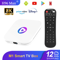 H96 Max M1 Android 13 Smart TV Box 8K 1080P@60FPS ULTRA HD Output 2.4G/5G WiFi6 BT4.0 RK3528 Quad Core CPU Smart Set Top Box