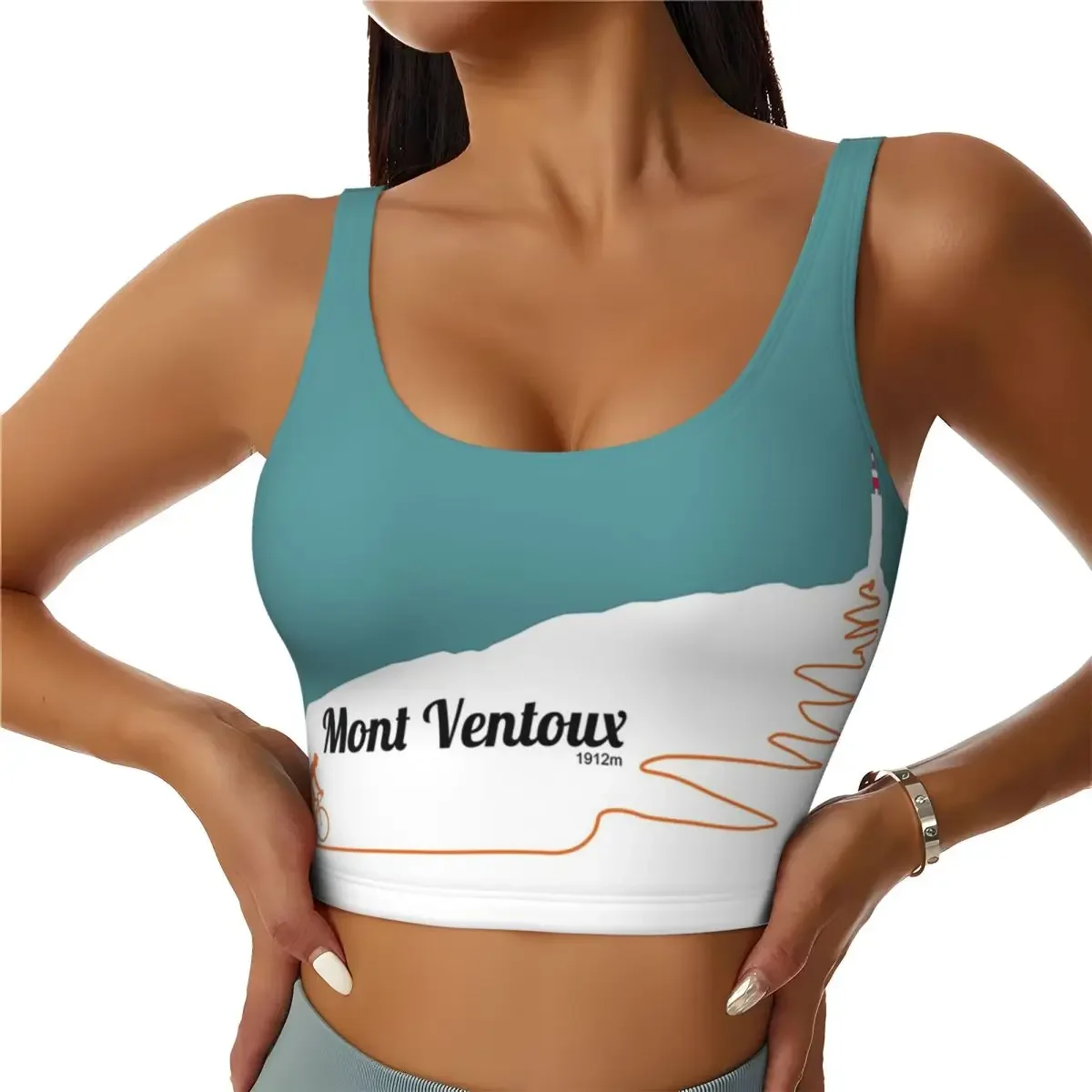 Custom Mont Ventoux Cycling Artwork Women Sports Bra High Impact Vest Gym Workout Yoga Crop Tank Tops