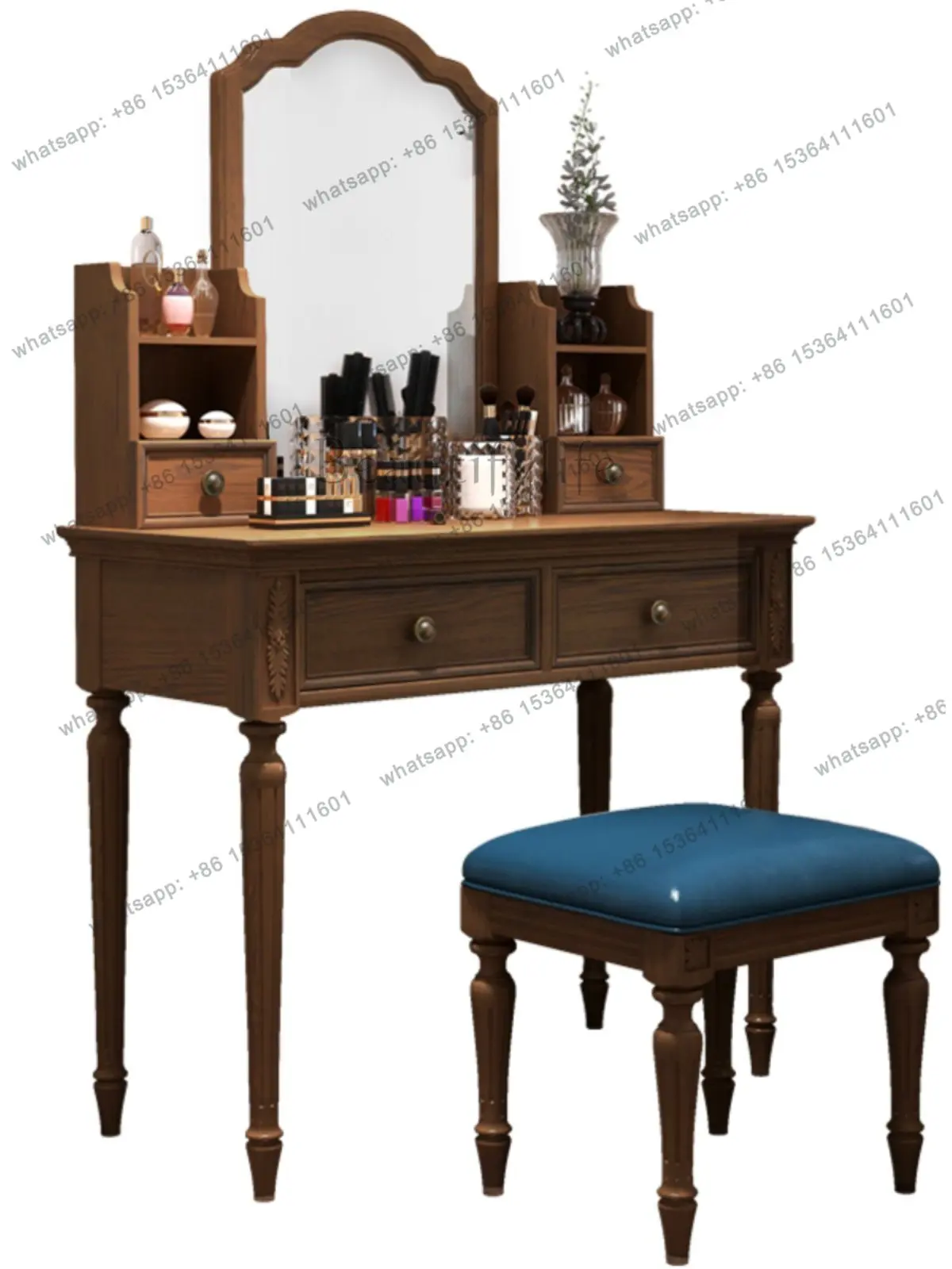 American country style solid wood dresser modern simple makeup table with mirror