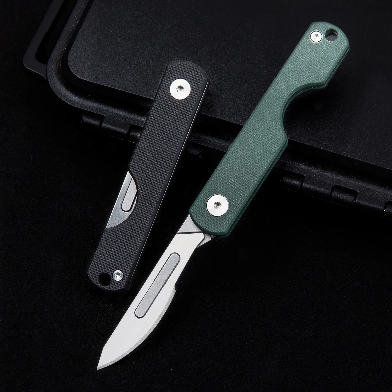 Titanium Alloy Folding Knife Anti Slip Frosted Handle Practical Multifunctional Outdoor EDC Camping Tools Replaceable Blade